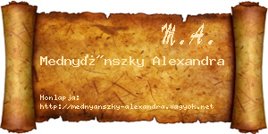 Mednyánszky Alexandra névjegykártya